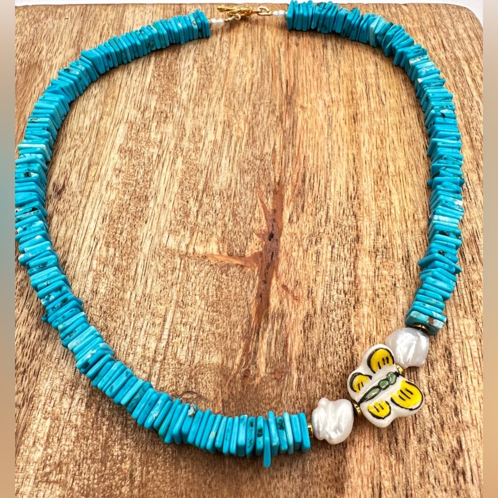 Turquoise Necklace with Butterfly🦋